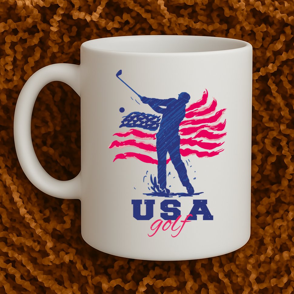 USA American Golf Player Mug