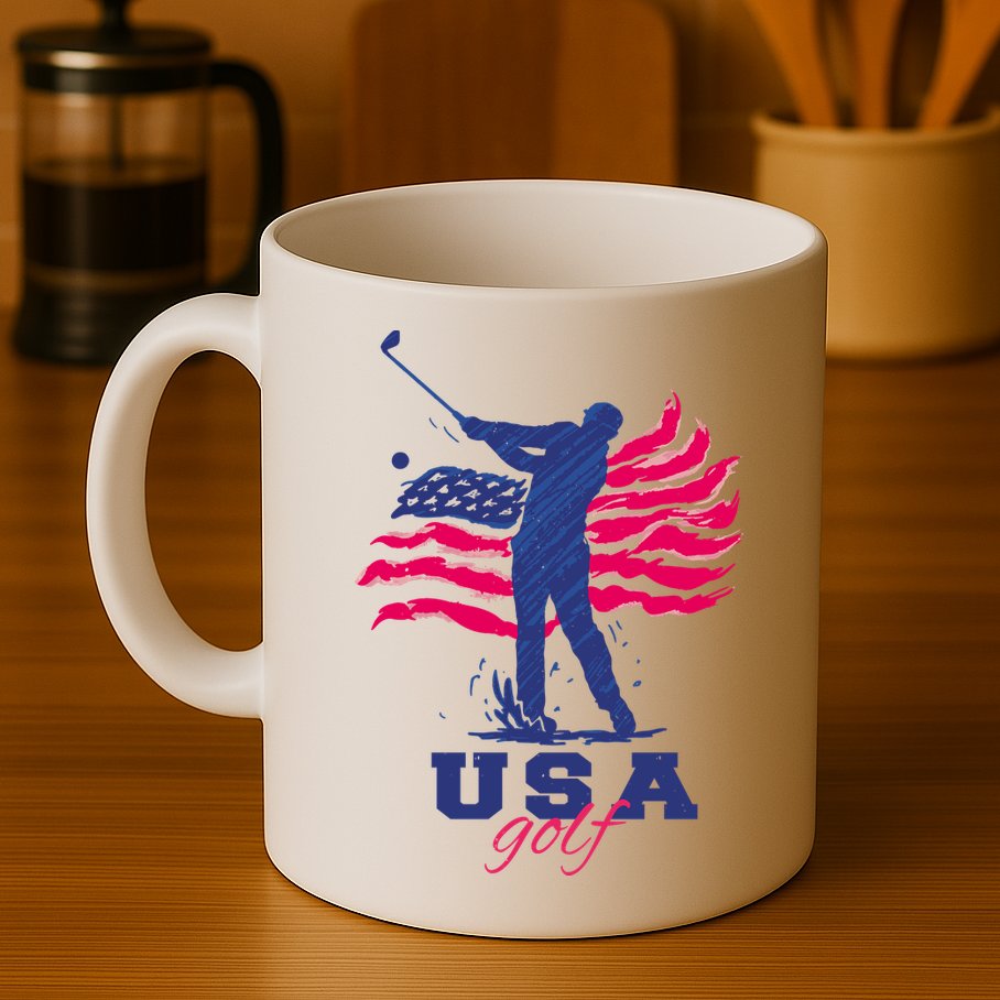 USA American Golf Player Mug