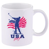USA American Golf Player 11oz C Handle Ceramic Mug