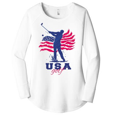 USA American Golf Player Women's Perfect Tri Tunic Long Sleeve Shirt