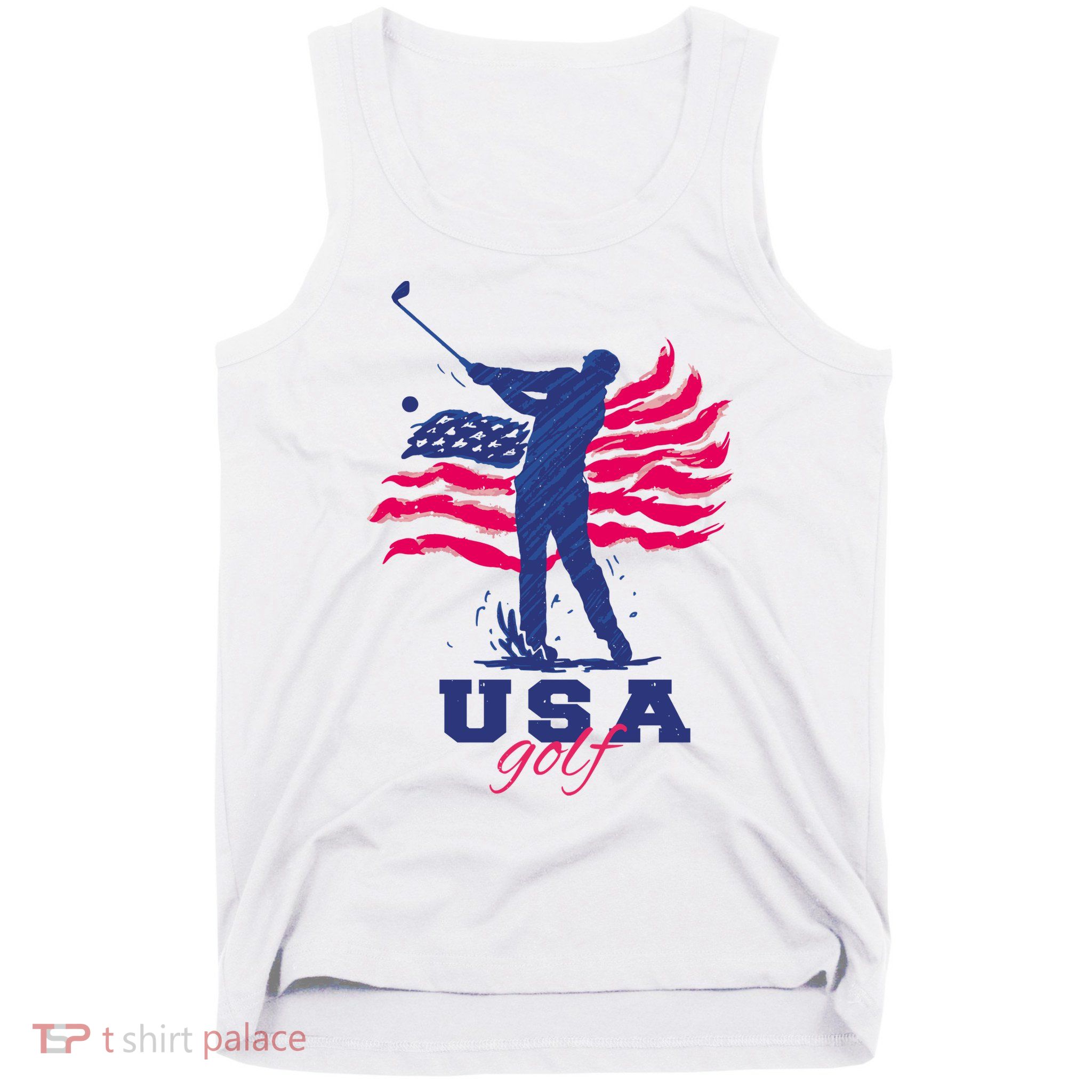 USA American Golf Player Tank Top