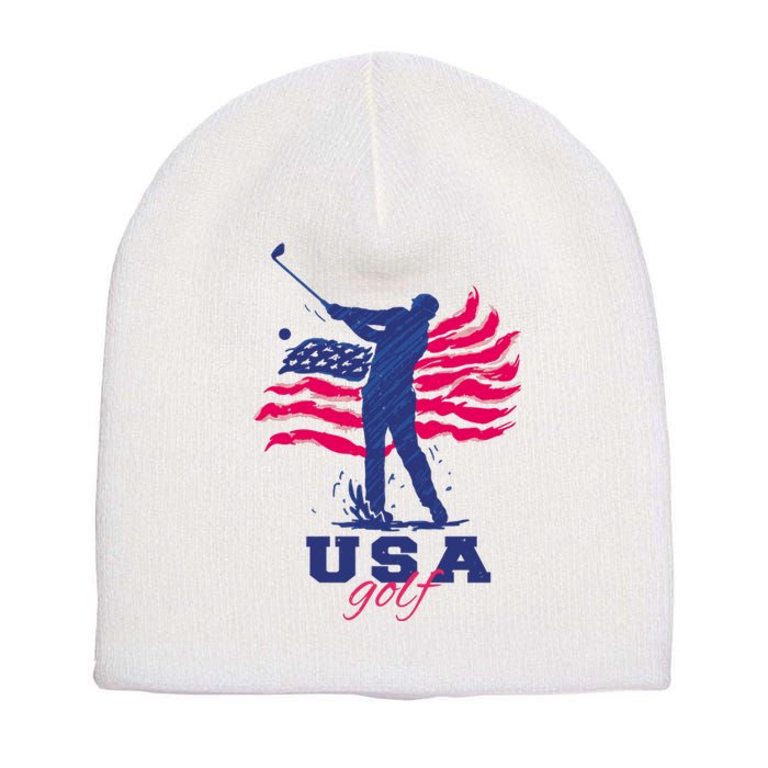 USA American Golf Player Short Acrylic Beanie