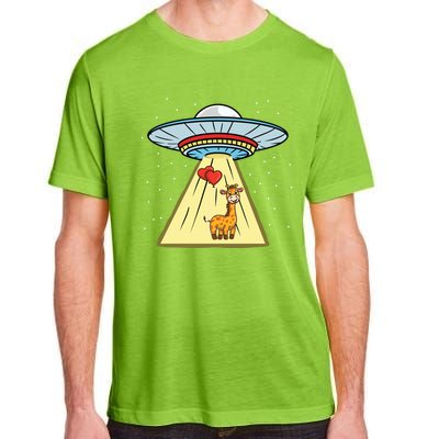 Ufo Abduction Giraffe Valentines Day Gift Adult ChromaSoft Performance T-Shirt