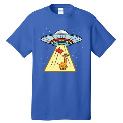 Ufo Abduction Giraffe Valentines Day Gift Tall T-Shirt