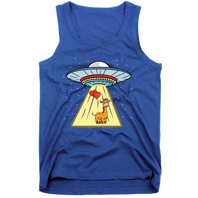 Ufo Abduction Giraffe Valentines Day Gift Tank Top