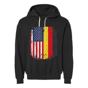 Usa American Germany Flag German Dual Citizenship Garment-Dyed Fleece Hoodie