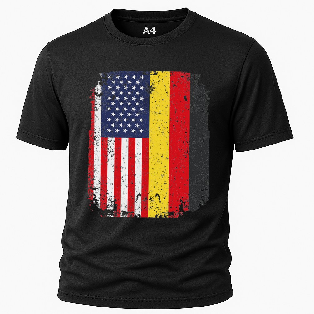 Usa American Germany Flag German Dual Citizenship Cooling Performance Crew T-Shirt