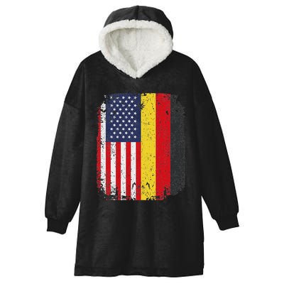 Usa American Germany Flag German Dual Citizenship Hooded Wearable Blanket