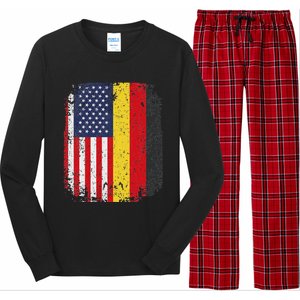 Usa American Germany Flag German Dual Citizenship Long Sleeve Pajama Set