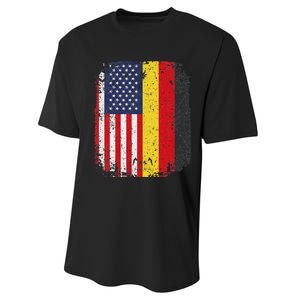 Usa American Germany Flag German Dual Citizenship Performance Sprint T-Shirt