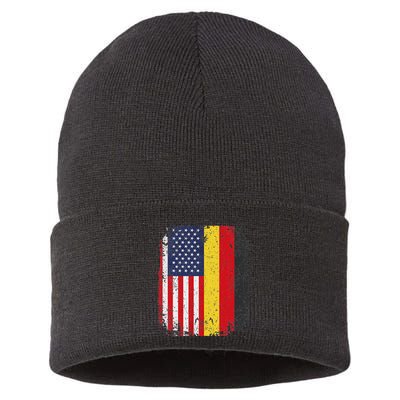Usa American Germany Flag German Dual Citizenship Sustainable Knit Beanie
