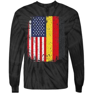 Usa American Germany Flag German Dual Citizenship Tie-Dye Long Sleeve Shirt