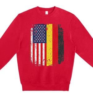 Usa American Germany Flag German Dual Citizenship Premium Crewneck Sweatshirt