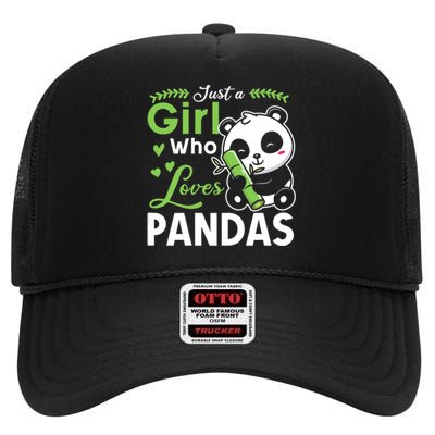 Ust A Girl Who Loves Pandas Cute Panda High Crown Mesh Back Trucker Hat