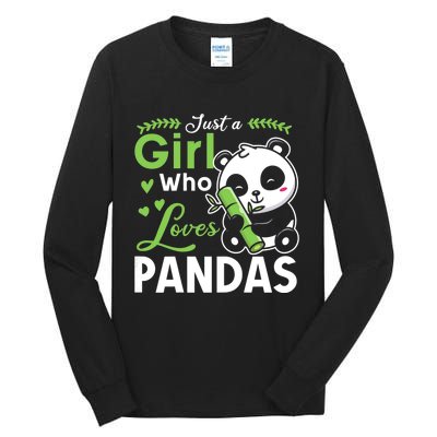 Ust A Girl Who Loves Pandas Cute Panda Tall Long Sleeve T-Shirt