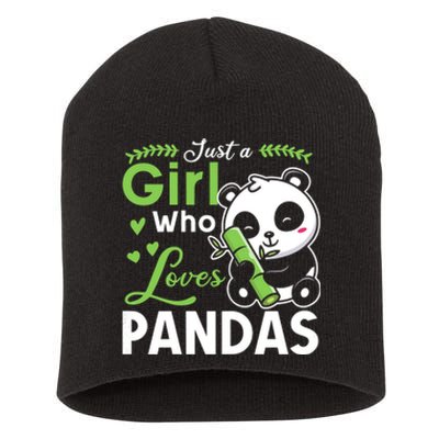 Ust A Girl Who Loves Pandas Cute Panda Short Acrylic Beanie