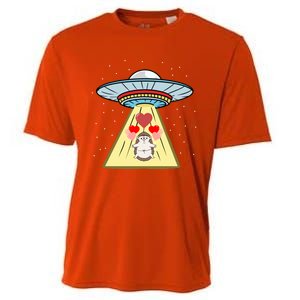 Ufo Abduction Hedgehog Valentines Day Great Gift Cooling Performance Crew T-Shirt