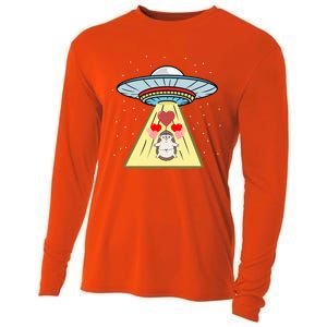 Ufo Abduction Hedgehog Valentines Day Great Gift Cooling Performance Long Sleeve Crew