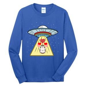 Ufo Abduction Hedgehog Valentines Day Great Gift Tall Long Sleeve T-Shirt