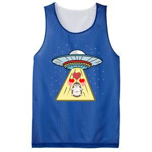 Ufo Abduction Hedgehog Valentines Day Great Gift Mesh Reversible Basketball Jersey Tank