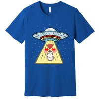 Ufo Abduction Hedgehog Valentines Day Great Gift Premium T-Shirt