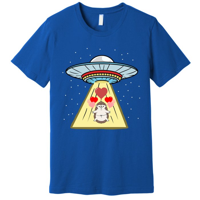 Ufo Abduction Hedgehog Valentines Day Great Gift Premium T-Shirt