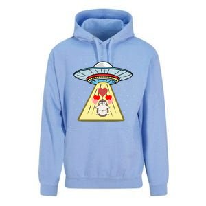 Ufo Abduction Hedgehog Valentines Day Great Gift Unisex Surf Hoodie