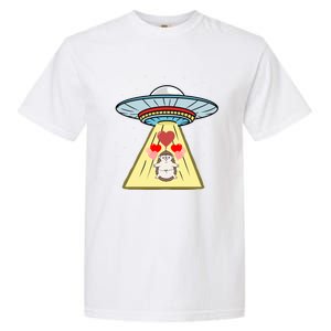 Ufo Abduction Hedgehog Valentines Day Great Gift Garment-Dyed Heavyweight T-Shirt