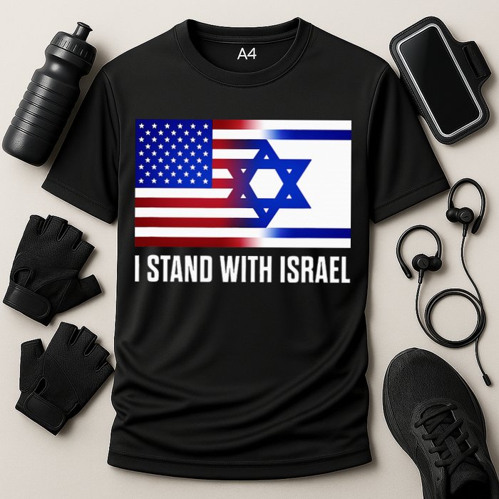 USA and Israel Flag Show Your Support Cooling Performance Crew T-Shirt