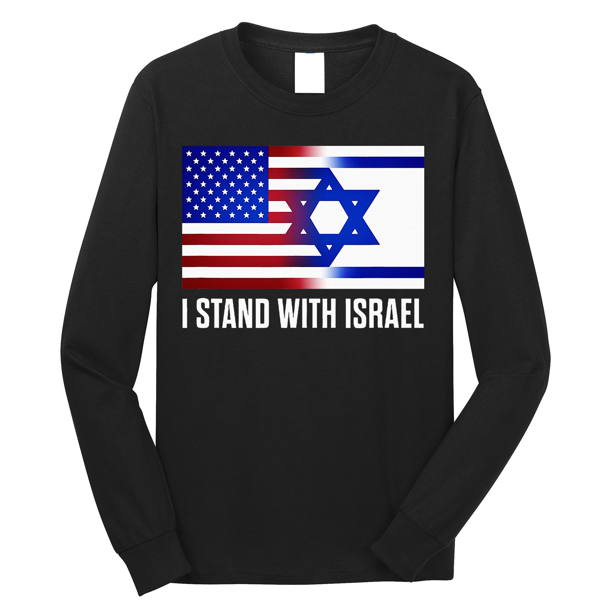 USA and Israel Flag Show Your Support Long Sleeve Shirt