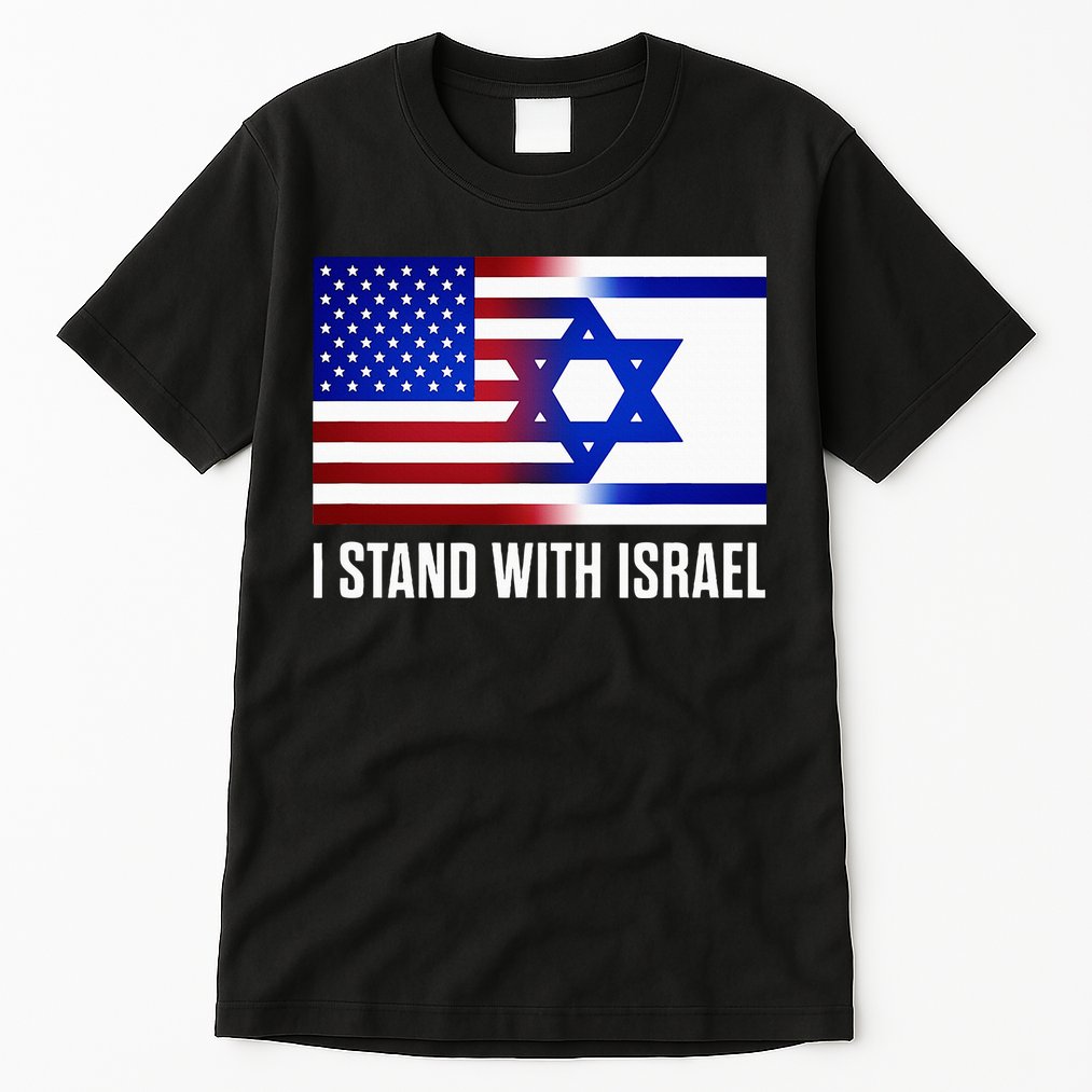 USA and Israel Flag Show Your Support Tall T-Shirt