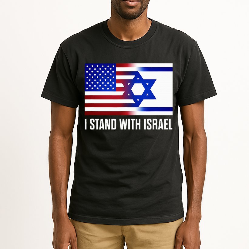 USA and Israel Flag Show Your Support Tall T-Shirt