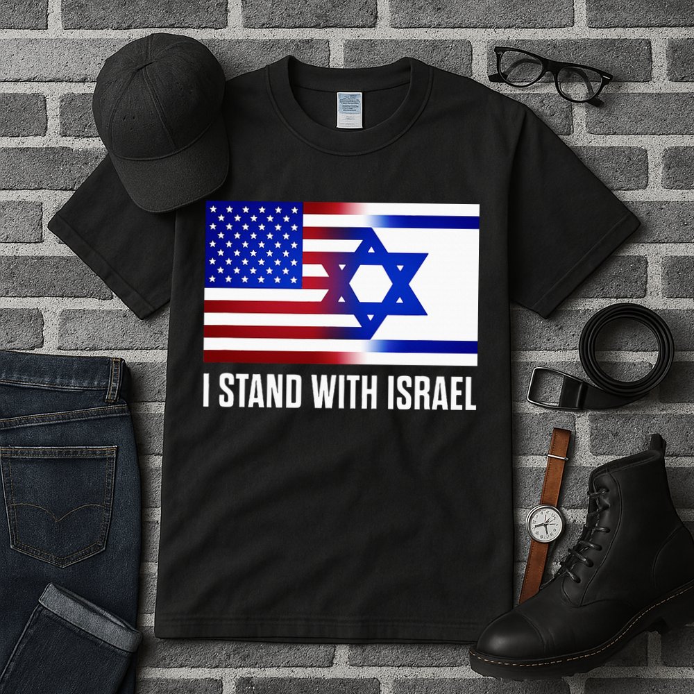 USA and Israel Flag Show Your Support Tall T-Shirt