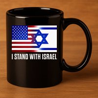 USA and Israel Flag Show Your Support 11oz C Handle Ceramic Mug