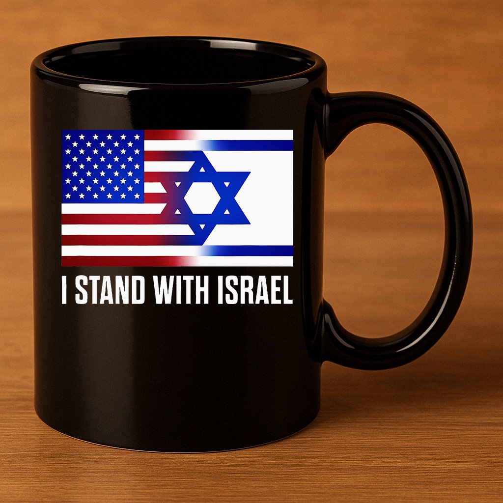 USA and Israel Flag Show Your Support 11oz C Handle Ceramic Mug