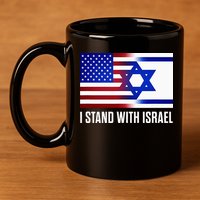 USA and Israel Flag Show Your Support 11oz C Handle Ceramic Mug
