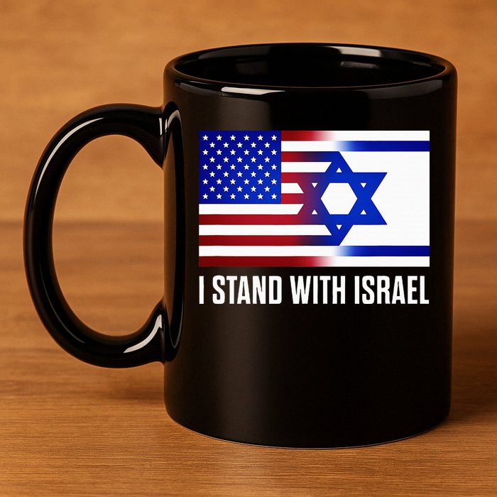 USA and Israel Flag Show Your Support 11oz C Handle Ceramic Mug