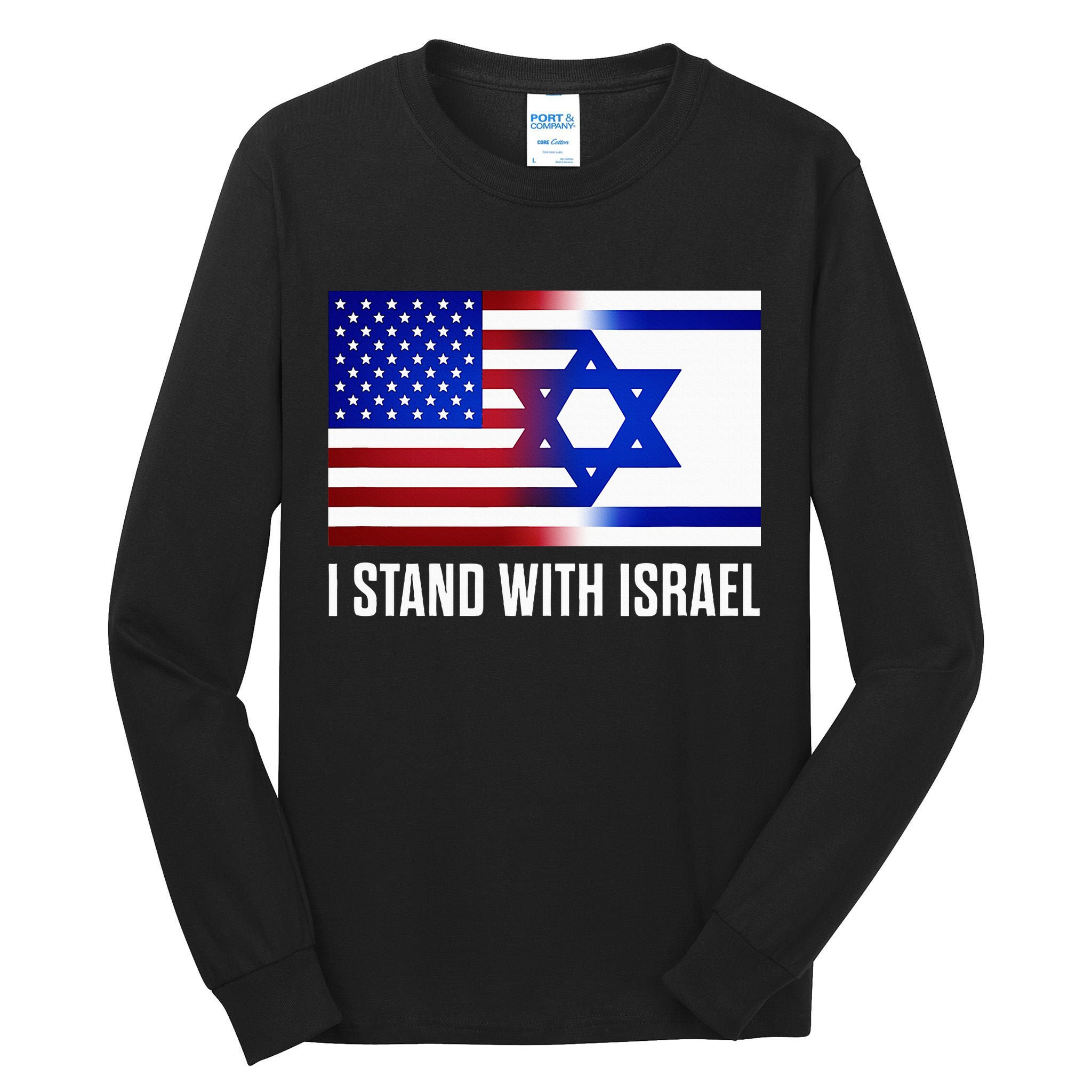 USA and Israel Flag Show Your Support Tall Long Sleeve T-Shirt