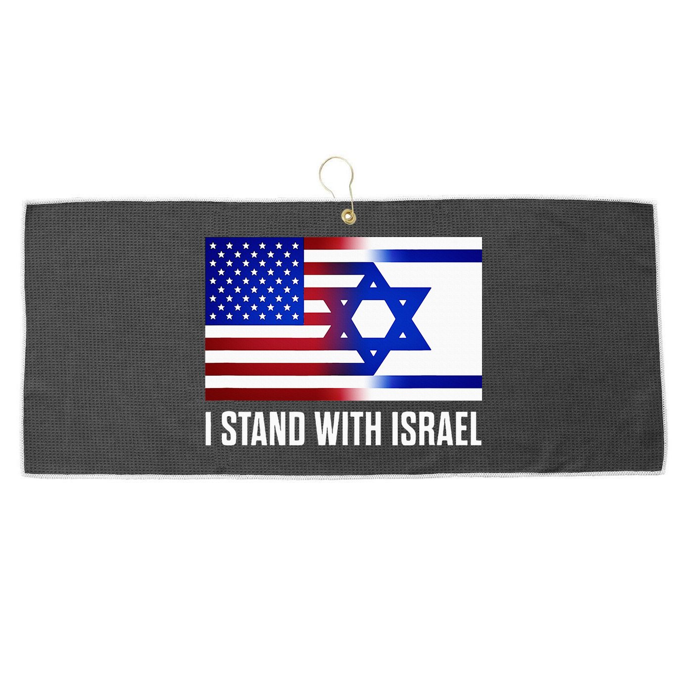 USA and Israel Flag Show Your Support Large Microfiber Waffle Golf Towel