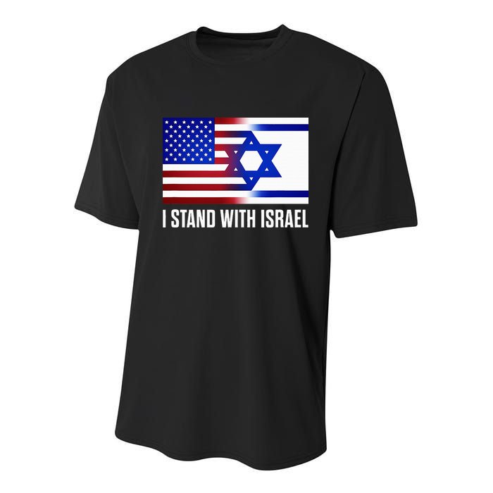 USA and Israel Flag Show Your Support Youth Performance Sprint T-Shirt