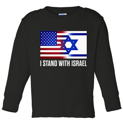 USA and Israel Flag Show Your Support Toddler Long Sleeve Shirt