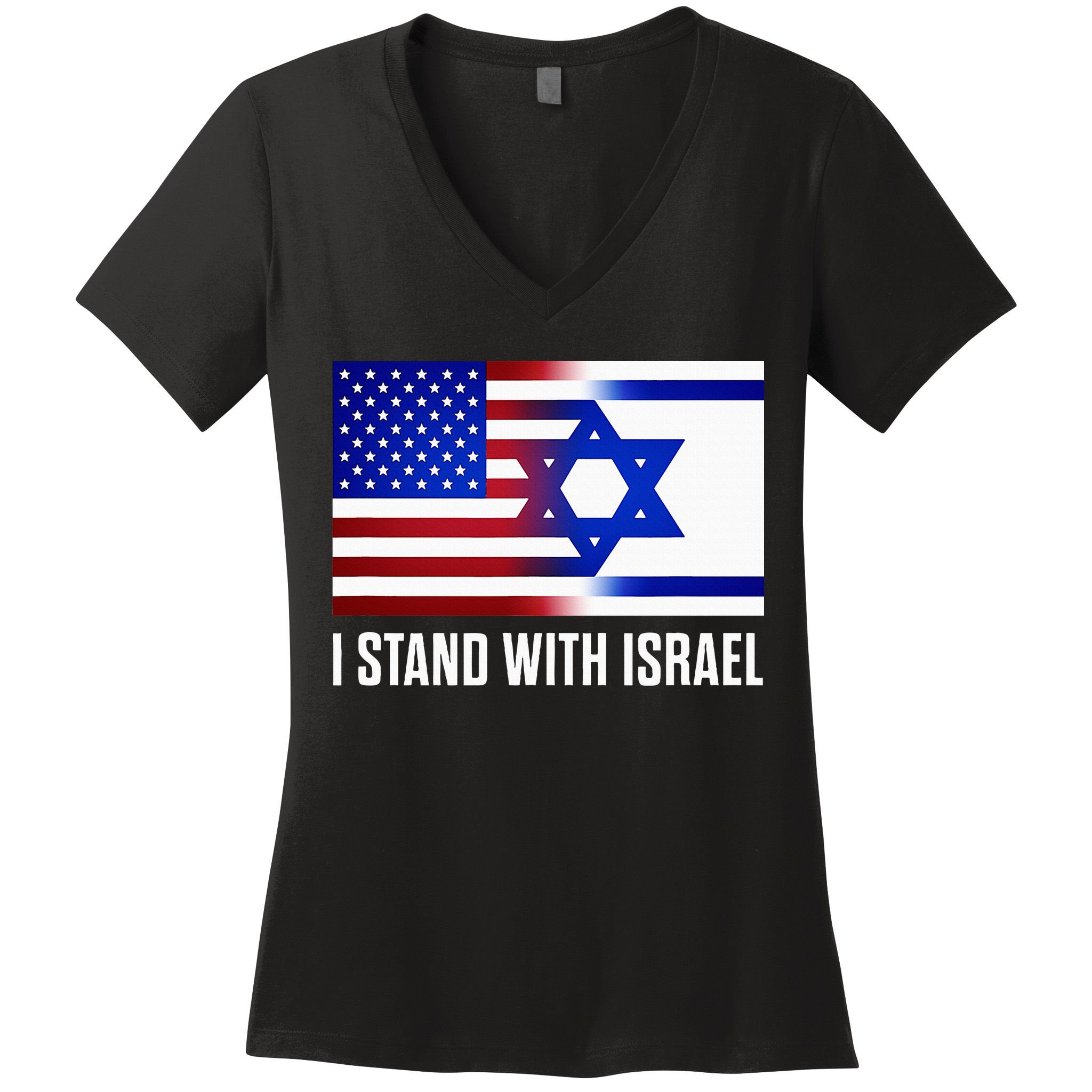 USA and Israel Flag Show Your Support Women's V-Neck T-Shirt