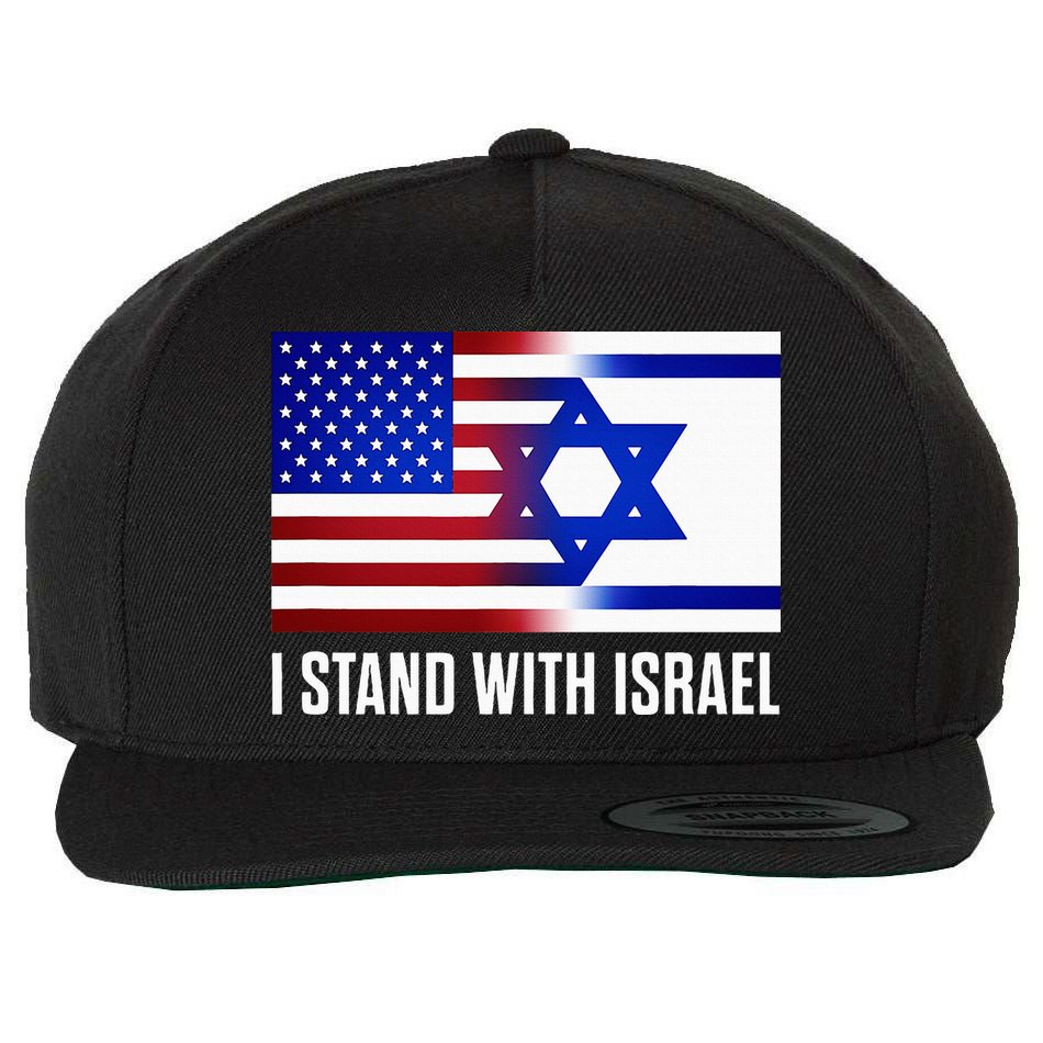 USA and Israel Flag Show Your Support Wool Snapback Cap