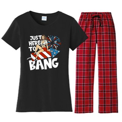 USA American Im Here To Bang 4th Of July Women's Flannel Pajama Set