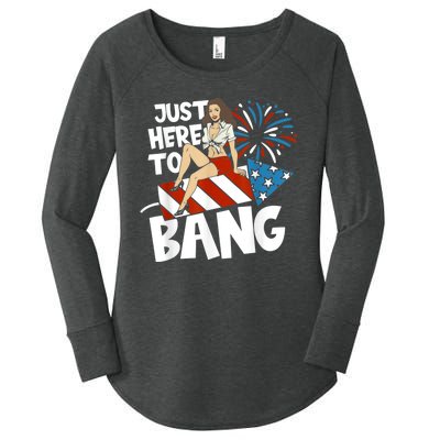 USA American Im Here To Bang 4th Of July Women's Perfect Tri Tunic Long Sleeve Shirt