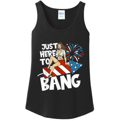 USA American Im Here To Bang 4th Of July Ladies Essential Tank