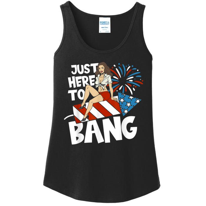 USA American Im Here To Bang 4th Of July Ladies Essential Tank