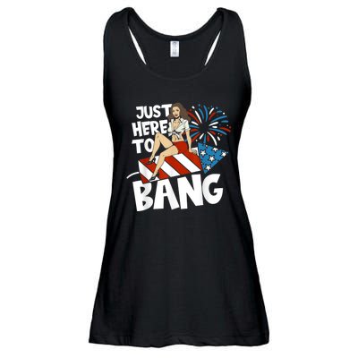 USA American Im Here To Bang 4th Of July Ladies Essential Flowy Tank