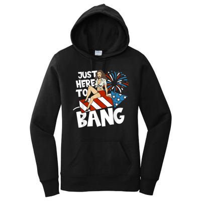 USA American Im Here To Bang 4th Of July Women's Pullover Hoodie