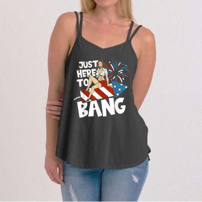 USA American Im Here To Bang 4th Of July Women's Strappy Tank